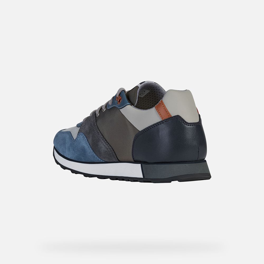 Geox Erkek Spor Ayakkabı Gri/Mavi - Vittoriale - ROC-756428